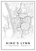 Street map poster of King's Lynn town centre, Norfolk