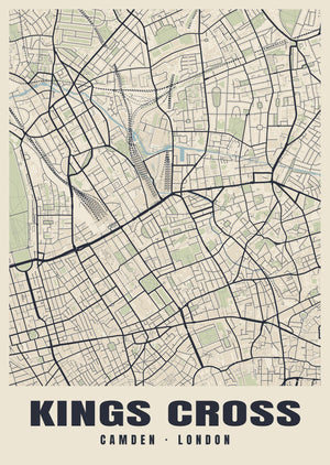 Kings Cross Heritage Street Map Poster