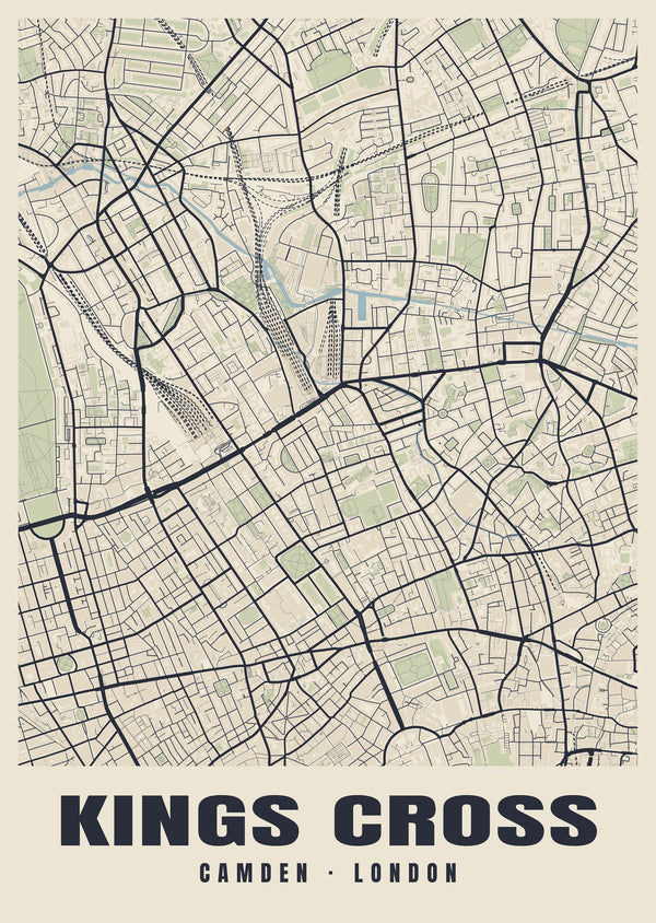 Kings Cross Heritage Street Map Poster