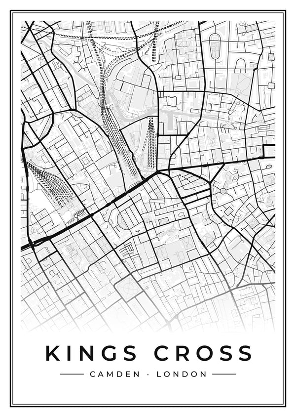 Kings Cross Street Map Poster