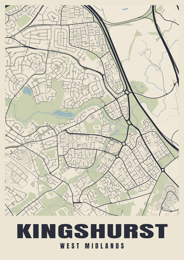 Kingshurst Street Map Poster