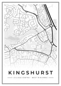 Street map poster of Kingshurst village centre, West Midlands