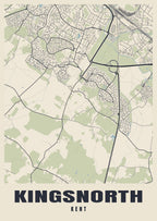 Street map poster of Kingsnorth, Kent