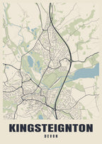 Street map poster of Kingsteignton, Devon