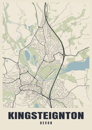 Kingsteignton Street Map Poster