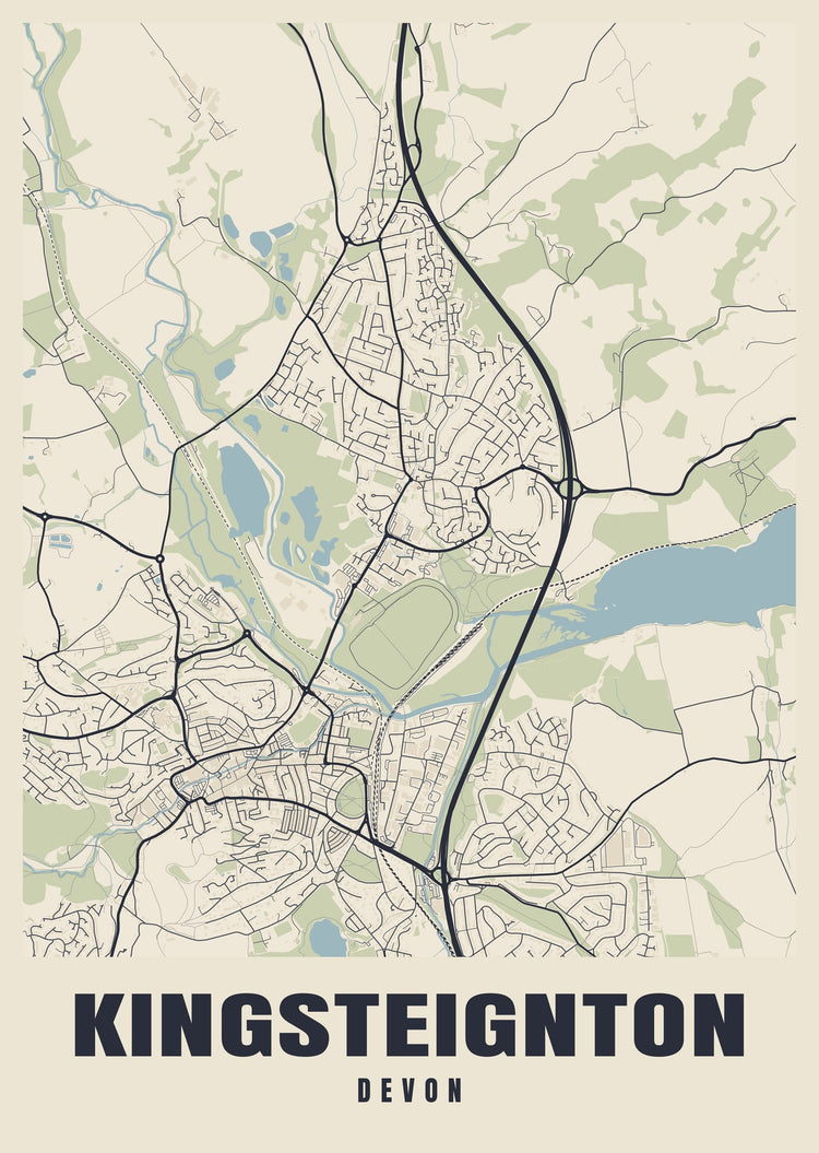 Kingsteignton Street Map Poster
