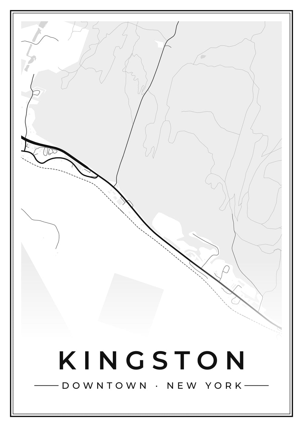 Kingston Downtown Street Map Poster