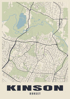 Street map poster of Kinson, Dorset