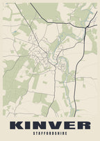 Street map poster of Kinver, Staffordshire
