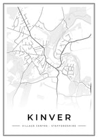 Street map poster of Kinver village centre, Staffordshire