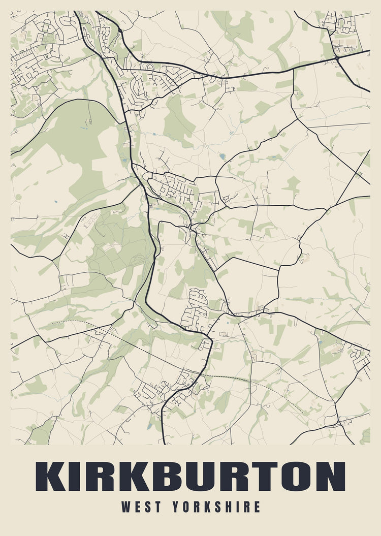 Kirkburton Street Map Poster