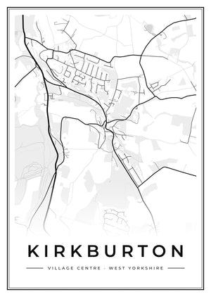 Kirkburton Village Centre Street Map Poster