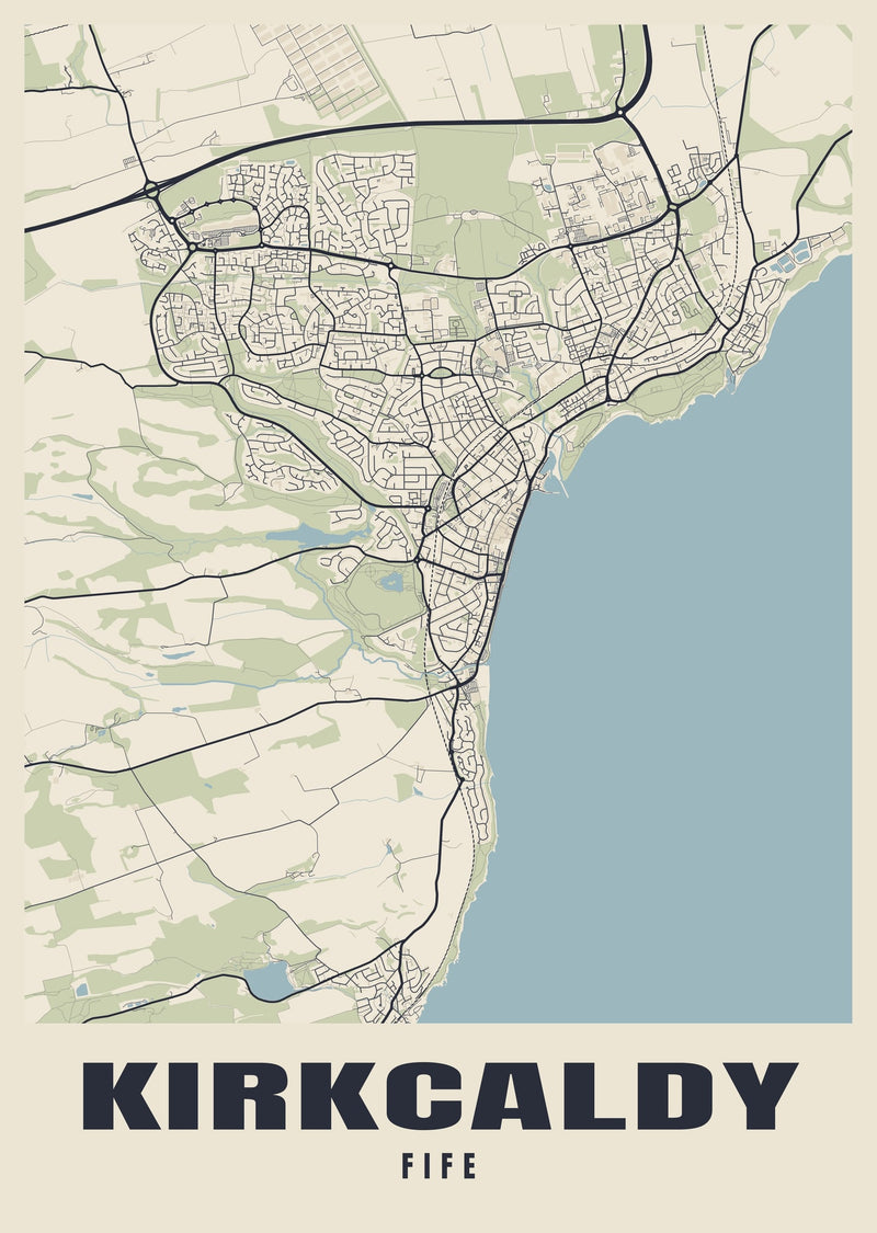 Kirkcaldy Street Map Poster