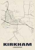 Street map poster of Kirkham, Lancashire