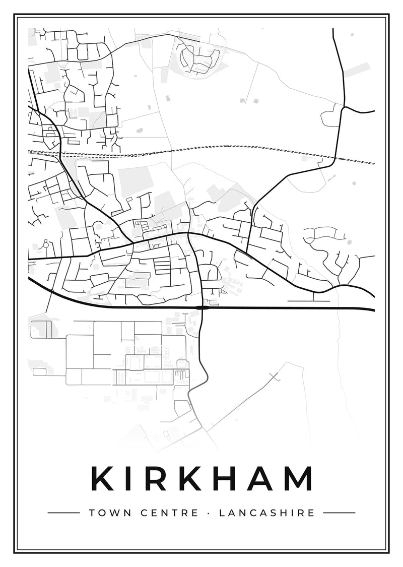 Kirkham Town Centre Street Map Poster