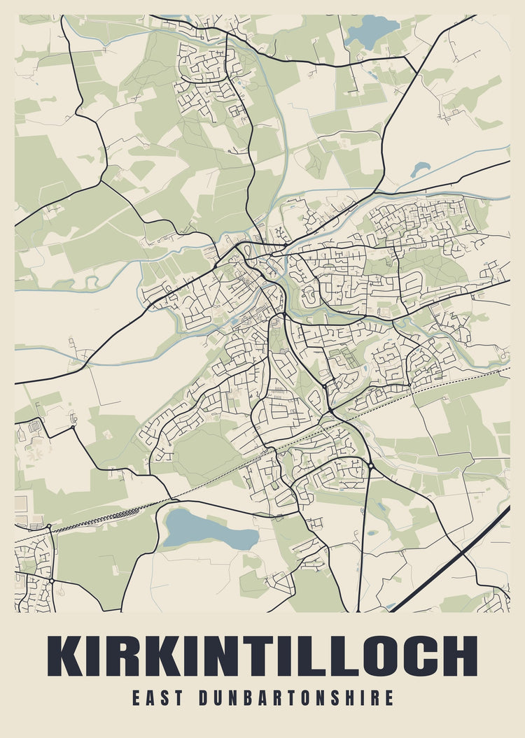 Kirkintilloch Street Map Poster