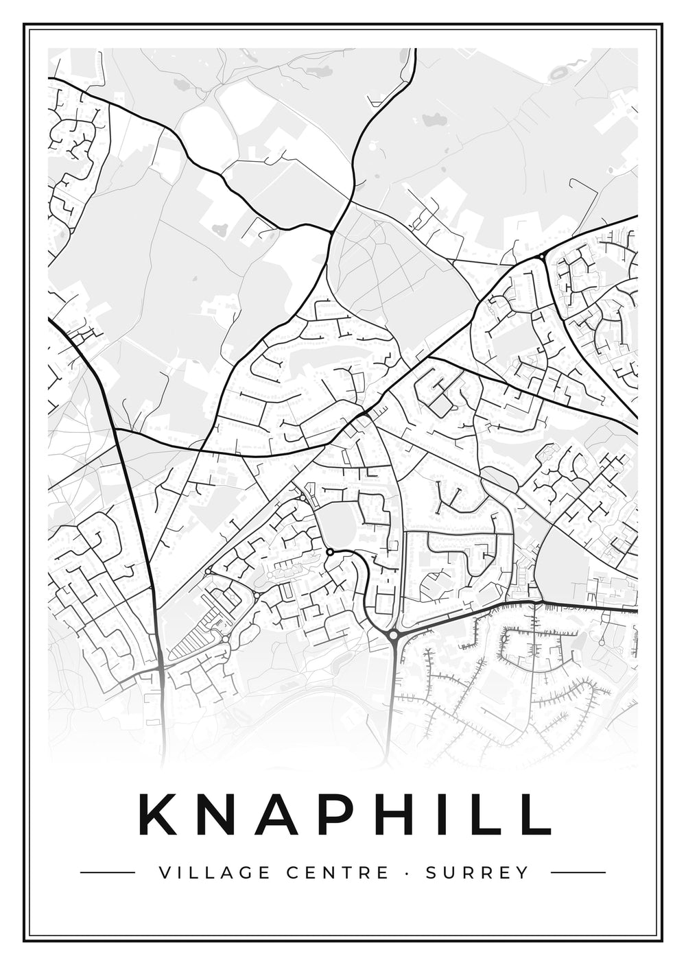 Knaphill Village Centre Street Map Poster