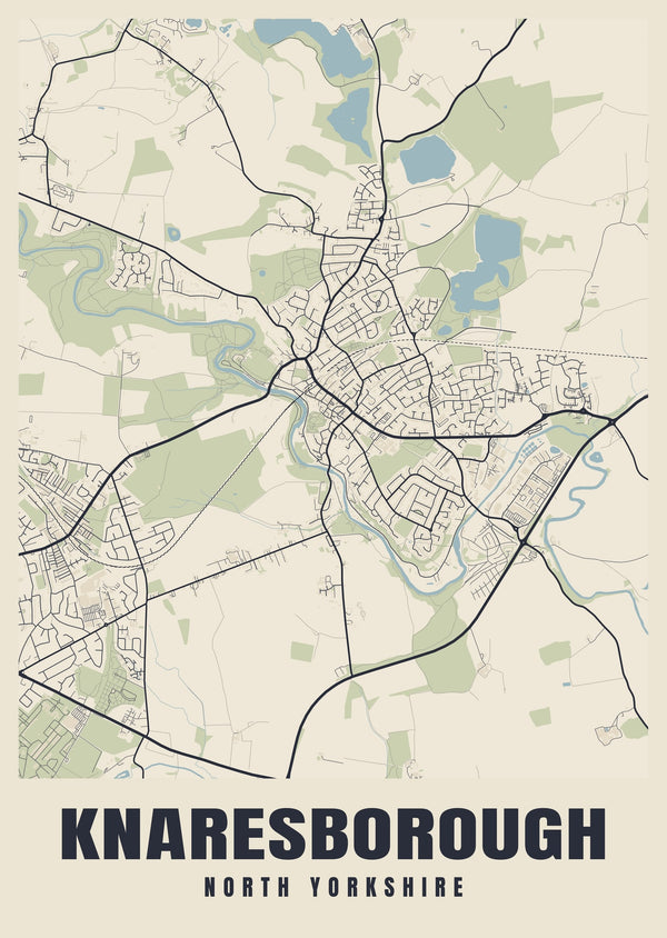 Knaresborough Street Map Poster