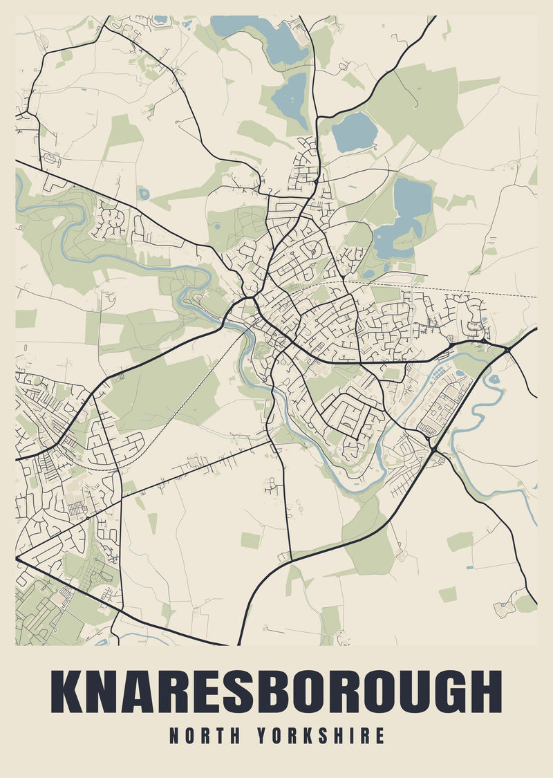 Knaresborough Street Map Poster