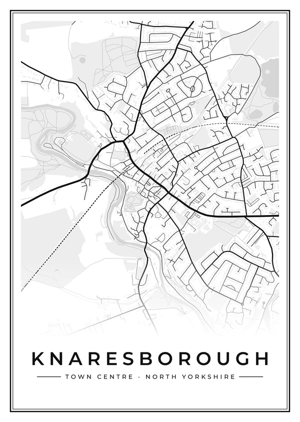 Knaresborough Town Centre Street Map Poster