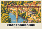 Knaresborough Viaduct poster, Retro Railway style