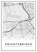 Street map poster of Knightsbridge, Kensington and Chelsea, London