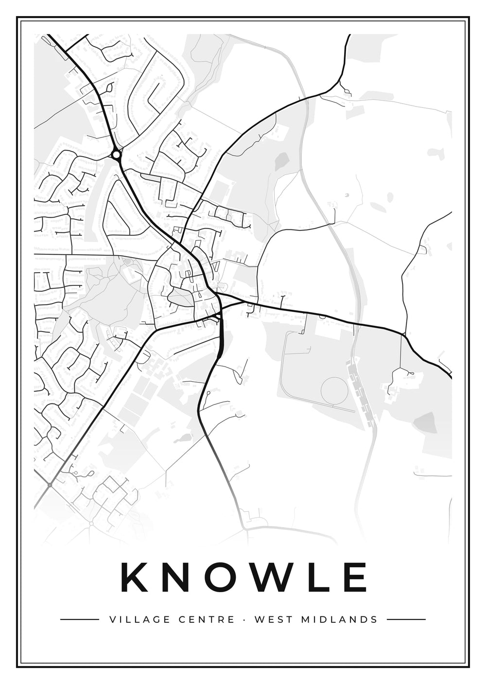 Knowle Village Centre Street Map Poster