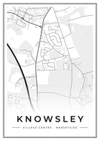 Street map poster of Knowsley village centre, Merseyside