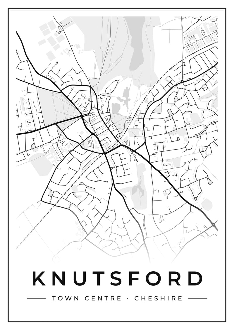Knutsford Town Centre Street Map Poster