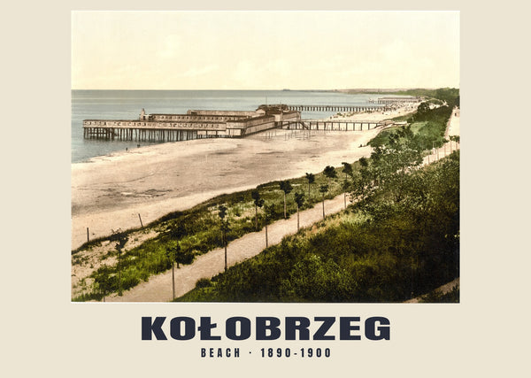Strand, Kołobrzeg — 1890–1900 · Historischer Photochromdruck