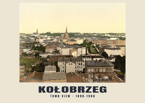 Vue de la ville, Kołobrzeg — 1890–1900 · Tirage photochrome ancien