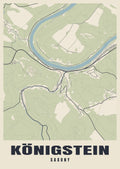 Street map poster of Königstein, Saxony