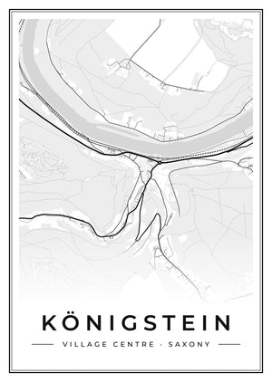 Königstein Village Centre Street Map Poster