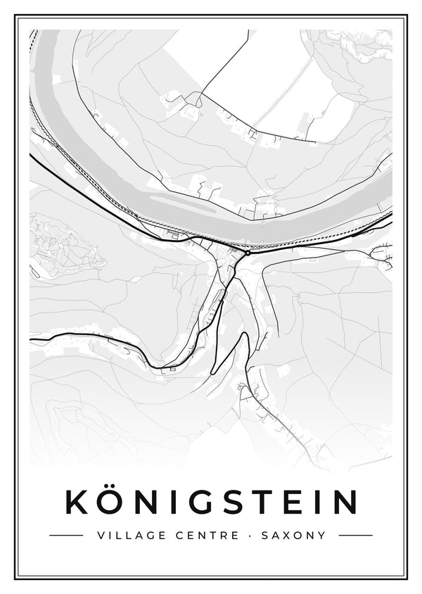 Königstein Village Centre Street Map Poster