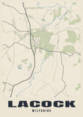 Street map poster of Lacock, Wiltshire