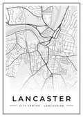 Street map poster of Lancaster city centre, Lancashire