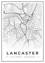 Street map poster of Lancaster city centre, Lancashire