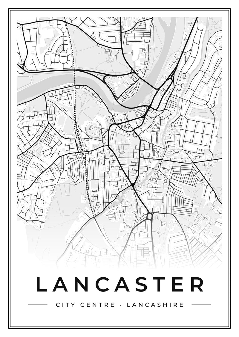 Lancaster City Centre Street Map Poster