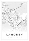Street map poster of Langney village centre, East Sussex