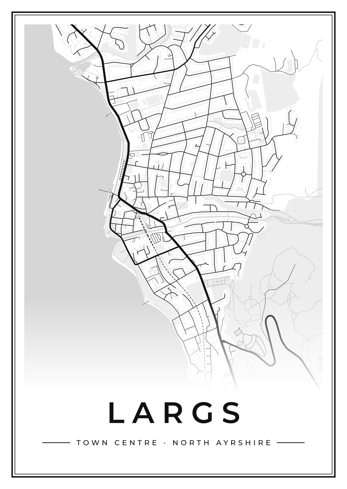 Street map poster of Largs town centre, North Ayrshire