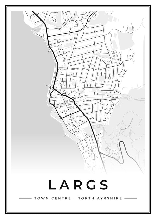 Largs Town Centre Street Map Poster