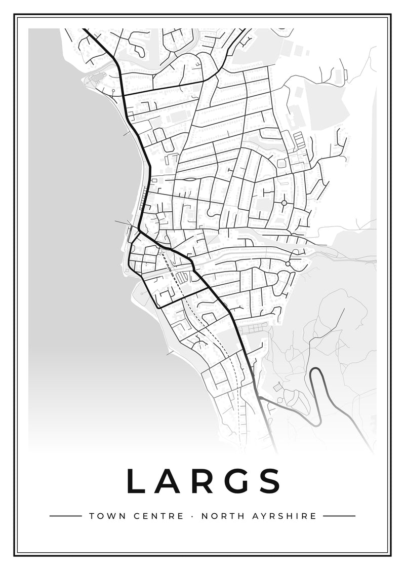 Largs Town Centre Street Map Poster