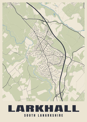 Larkhall Street Map Poster