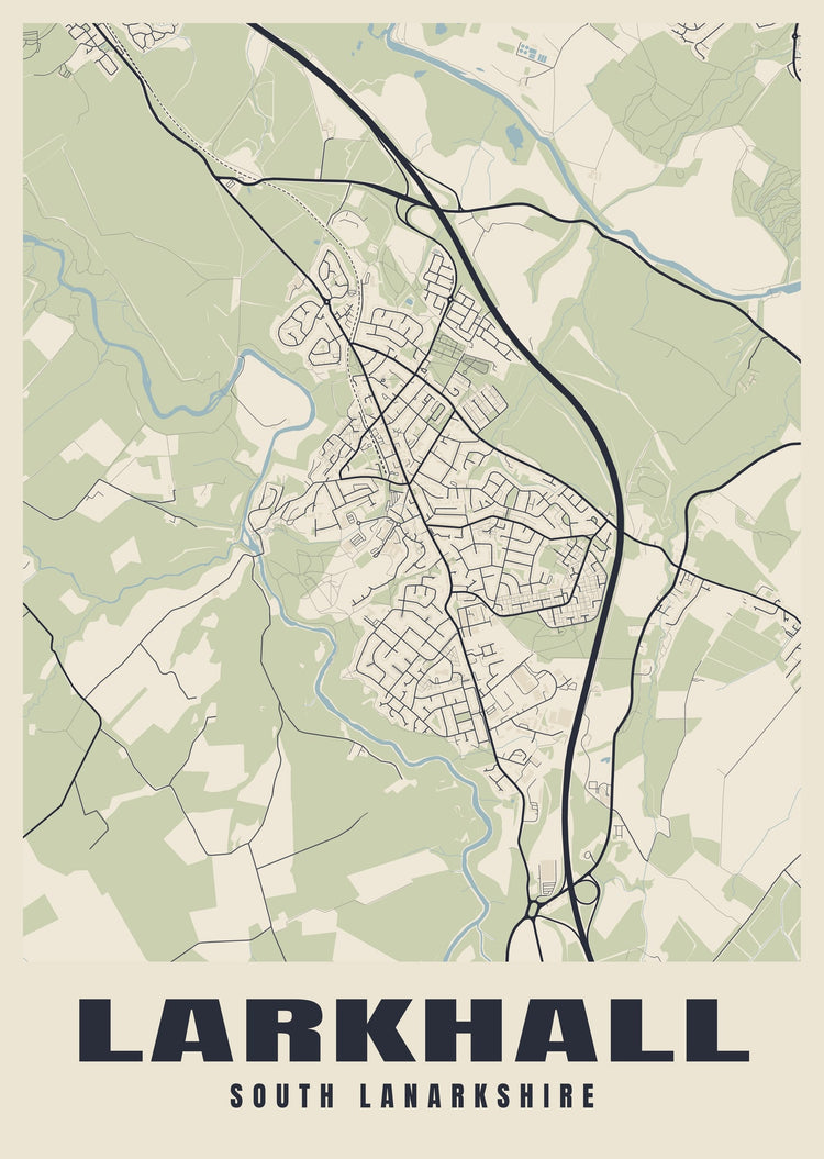 Larkhall Street Map Poster