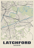 Street map poster of Latchford, Cheshire