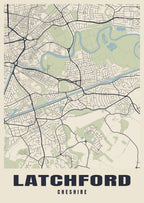 Street map poster of Latchford, Cheshire