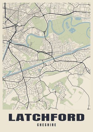 Latchford Street Map Poster