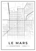 Street map poster of downtown Le Mars, Iowa