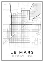 Street map poster of downtown Le Mars, Iowa