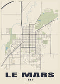 Street map poster of Le Mars, Iowa